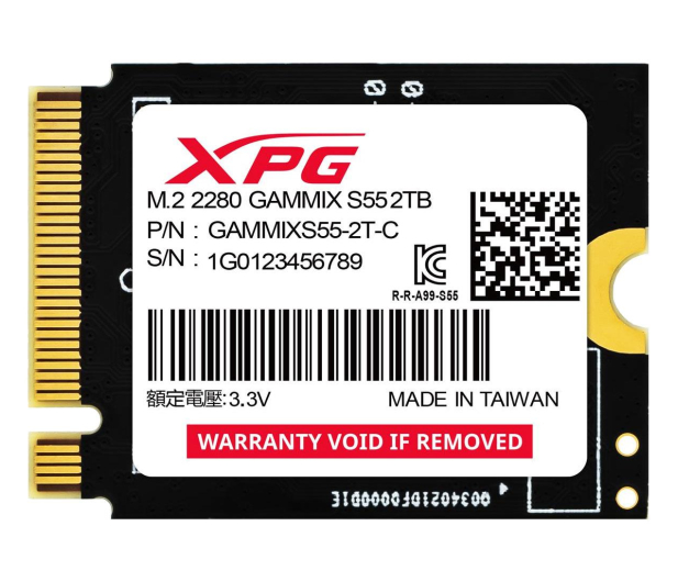 ADATA 2TB M.2 2230 PCIe Gen4 NVMe GAMMIX S55 - 1244667 - zdjęcie